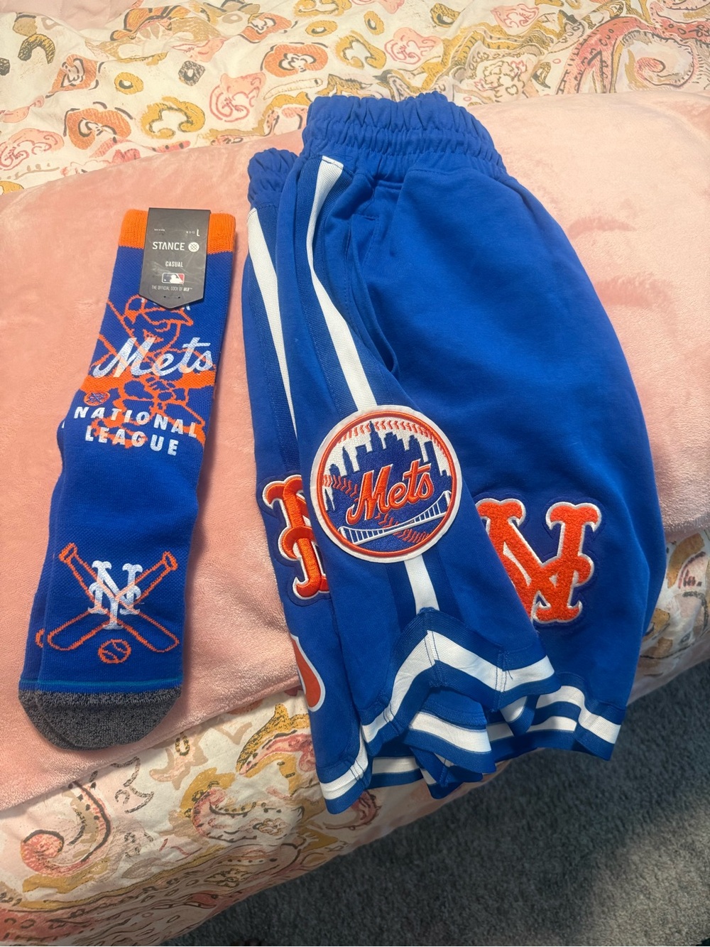 Stance x Mets Royal Blue & Orange Athletic Shorts and Socks Set